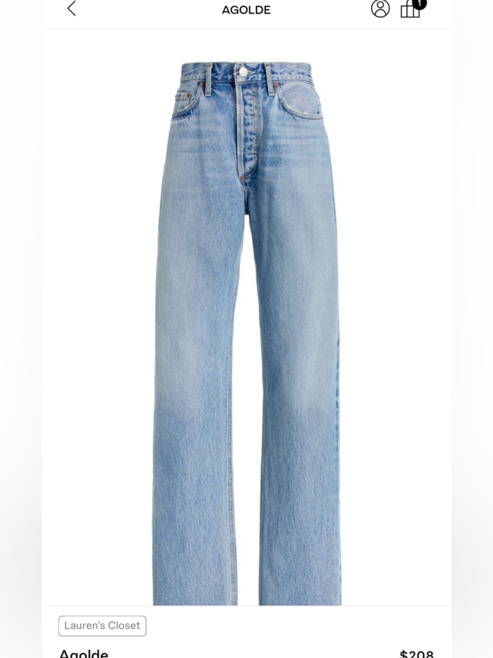Agolde Lana High-Rise Straight Jeans